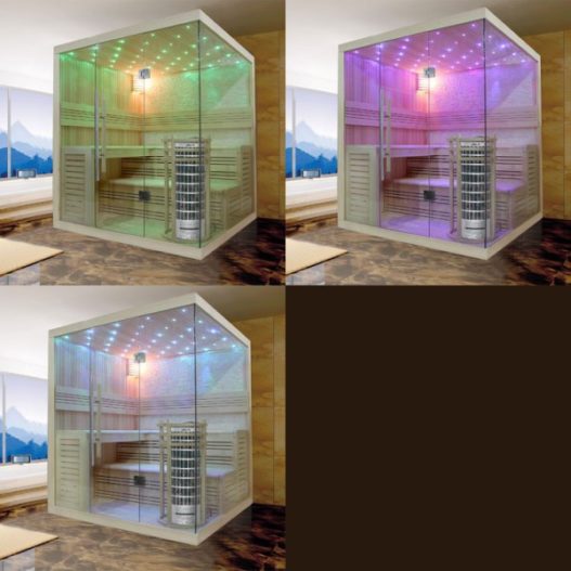 EO-SPA Sauna E1105C licht pijnboom 180x180 cm. 9kW Cilindro