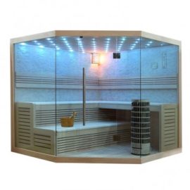 EO-SPA Sauna E1101 XL licht pijnboom 250x250 cm. 9kW Cilindro