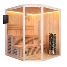 AWT Sauna E1801A licht populier 180x180 cm. 9kW Cilindro