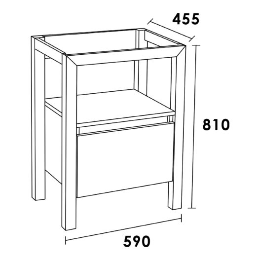 Onderkast Massief Eiken Staand 60 Smoked Oak