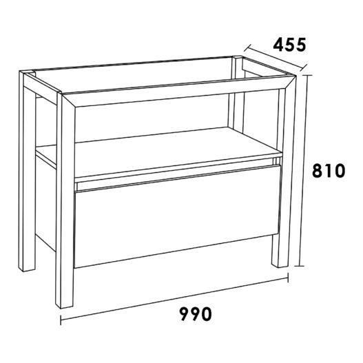 Onderkast Natural Wood Staand 100 Grey Oak