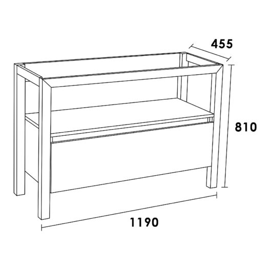 Onderkast Massief Eiken Staand 120 Smoked Oak