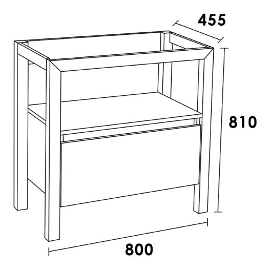 Onderkast Massief Eiken Staand 80 Smoked Oak