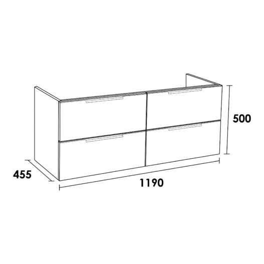 Onderkast EVO 120-4 Mat Wit