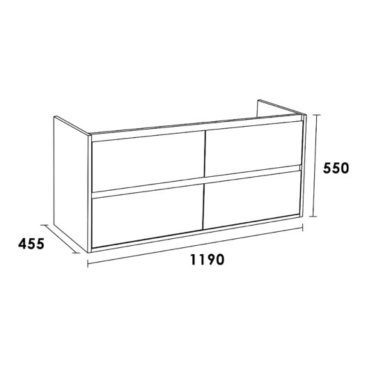 Onderkast New Future 120-4 Mat Wit