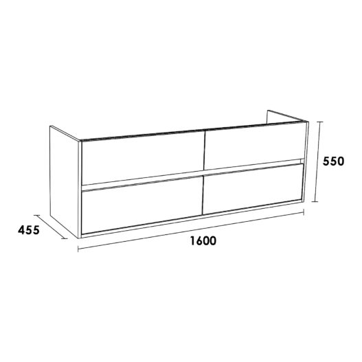 Onderkast NEXXT 160 Hoogglans Wit