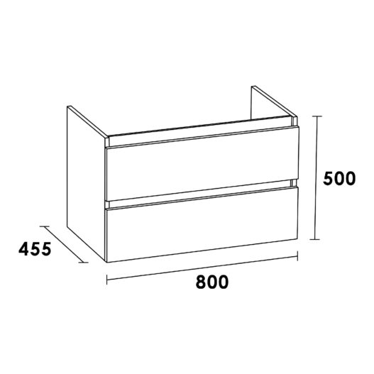 Onderkast Solution 80 Hoogglans Wit