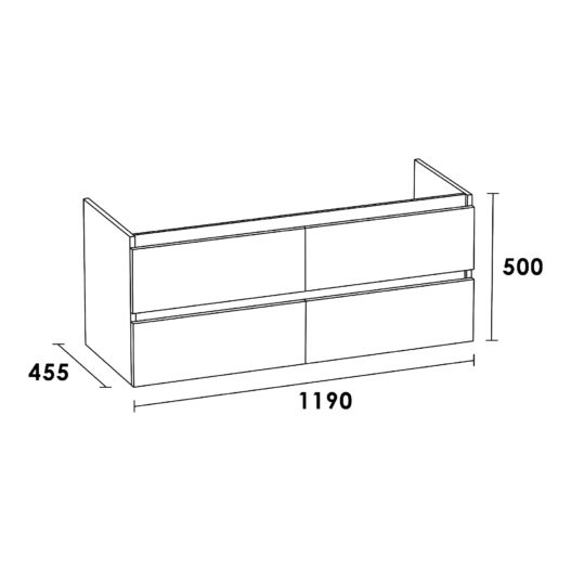 Onderkast Solution 120-4 Hoogglans Wit