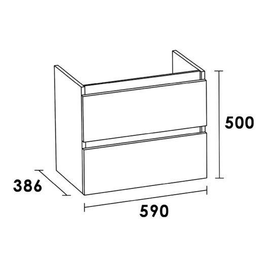 Onderkast Solution SMALL 60 Hoogglans Wit