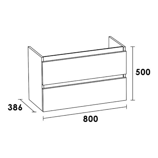 Onderkast Solution SMALL 80 Hoogglans Wit