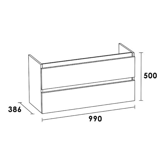 Onderkast Solution SMALL 100 Hoogglans Wit