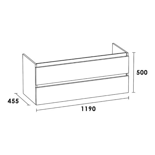 Onderkast Solution 120-1 Black Wood