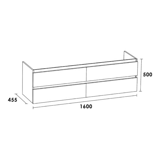 Onderkast Solution 160 Black Wood