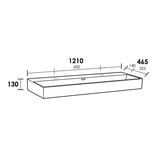 Wastafel Legend 120-1 Wit (2 krgt.)