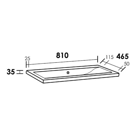 Wastafel Bari 80 (0 krgt.)