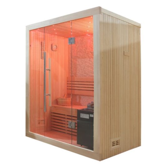 AWT Sauna B1103B populier 150x105 cm. 3 kW EOS BiO-Mini