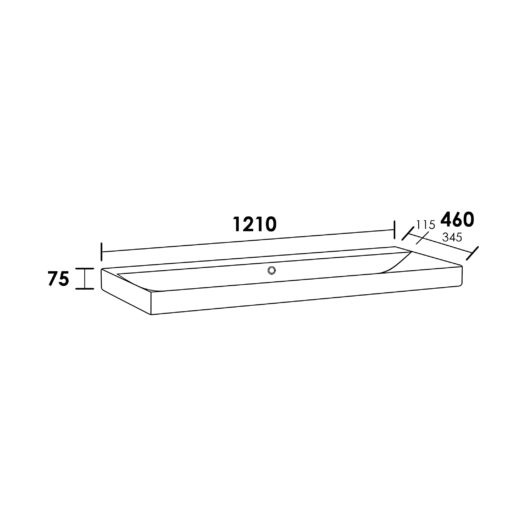 Wastafel Wave 120-1 (0 krgt.)