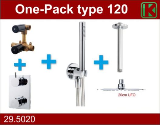 One-Pack inbouwthermostaatset type 120 (20cm ufo)