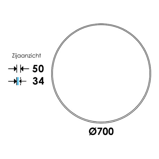 Spiegel Silhouette Rond 70 Black