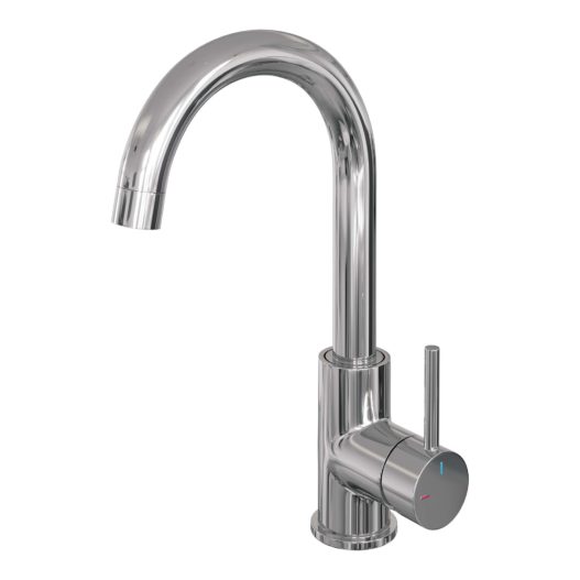 BRAUER Chrome Edition hoge opbouw wastafelmengkraan met draaibare ronde uitloop model A chroom