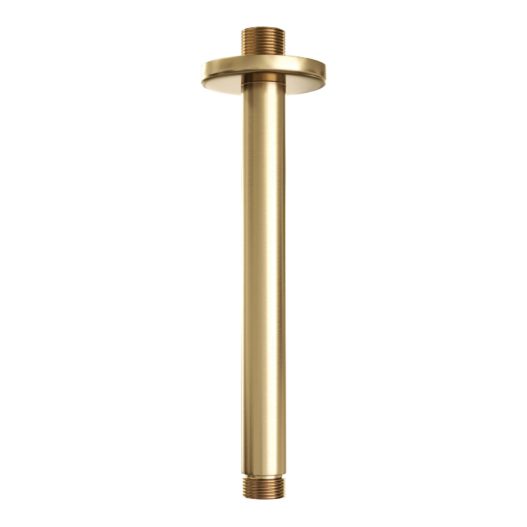 BRAUER Gold Edition thermostatische inbouw regendouche SET 06 met 30 cm douchekop en plafondarm en staaf handdouche en doucheslang en wandaansluitbocht goud geborsteld PVD