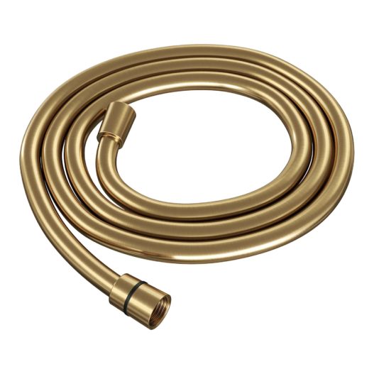 BRAUER Gold Edition thermostatische inbouw regendouche 3-weg omstelling SET 33 met 20 cm douchekop en gebogen muurarm en 3-standen handdouche en doucheslang en wandaansluitbocht goud geborsteld PVD