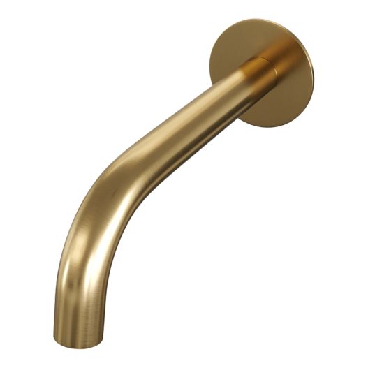 BRAUER Gold Carving thermostatische inbouw badkraan SET 01 met uitloop en staaf handdouche en doucheslang en wandaansluitbocht goud geborsteld PVD