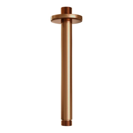 BRAUER Copper Edition thermostatische inbouw regendouche SET 05 met 20 cm douchekop en plafondarm en staaf handdouche en doucheslang en wandaansluitbocht koper geborsteld PVD