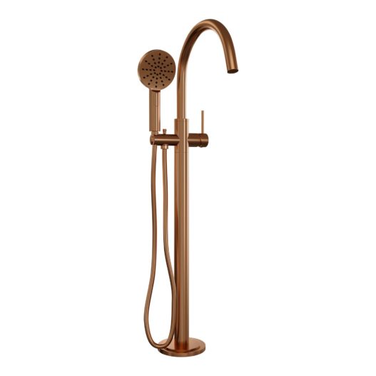 BRAUER Copper Edition vrijstaande badmengkraan SET 02 met 3-standen handdouche en doucheslang koper geborsteld PVD