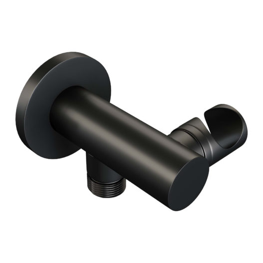 BRAUER Black Edition thermostatische inbouw regendouche SET 01 met 20 cm douchekop en rechte muurarm en staaf handdouche en doucheslang en wandaansluitbocht mat zwart