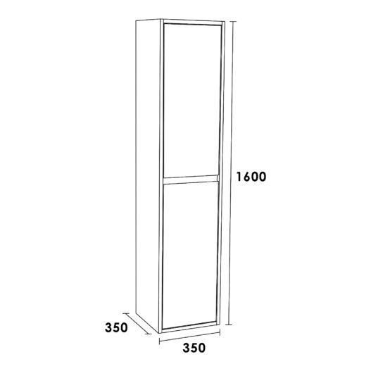 Hoge Kast New Future 160 Hoogglans Zwart