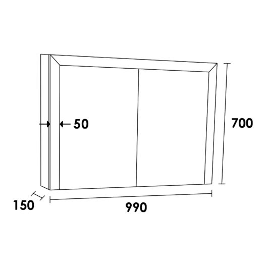 Spiegelkast Massief Eiken 100 Black Oak