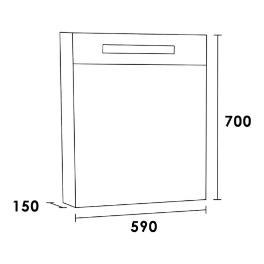 Spiegelkast Double Face 60 Legno Viola Rechtsdraaiend