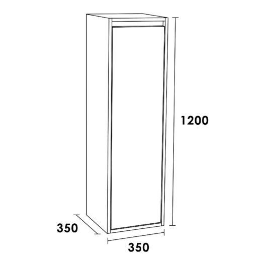 Hoge Kast NEXXT 120 Mat Grijs Linksdraaiend