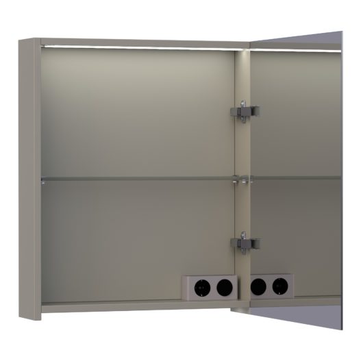 Spiegelkast Dual 60 Mat Taupe Rechtsdraaiend