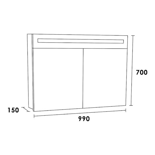 Spiegelkast 2.0 100 Legno Calore