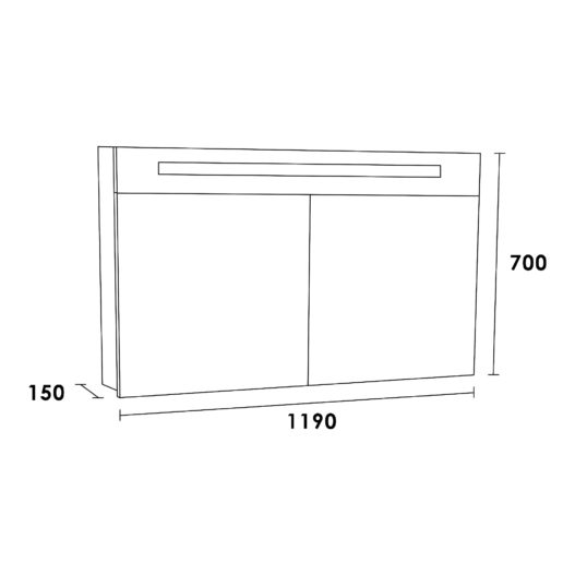 Spiegelkast 2.0 120 Legno Calore