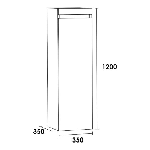 Hoge Kast Solution 120 Mat Grijs Linksdraaiend