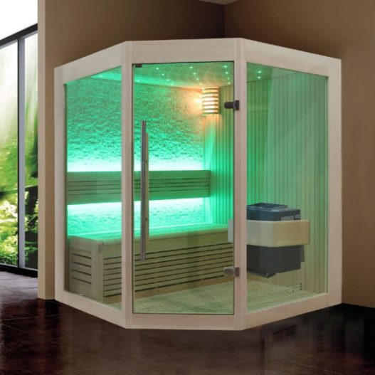 AWT Sauna B1219B populier 140x140 cm. 9 kW EOS BiO-Thermat