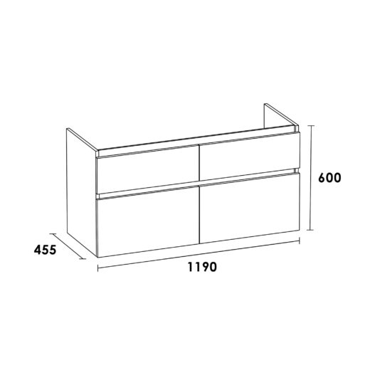 Onderkast AdvancePlus 120-4 Birch