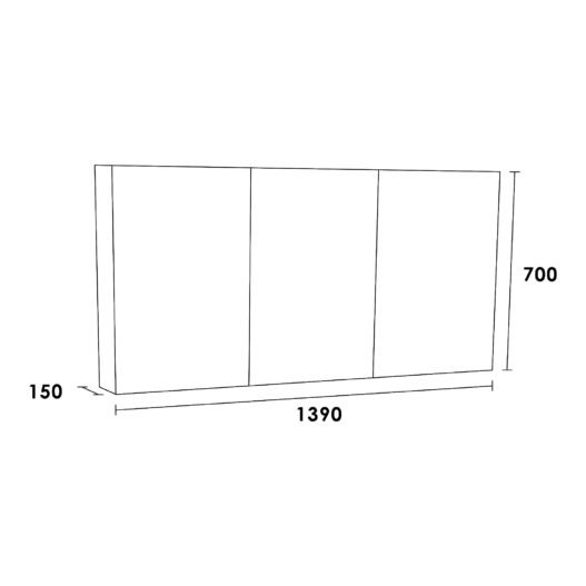 Spiegelkast Plain 140 Legno Viola