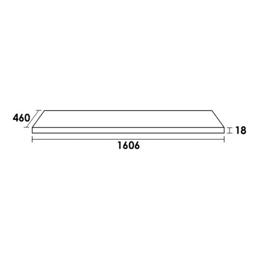 Topblad MDF 160 Mat Zwart (18 mm)