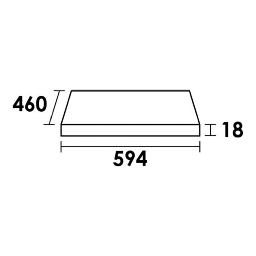 Topblad MDF 60 Mat Zwart (18 mm)