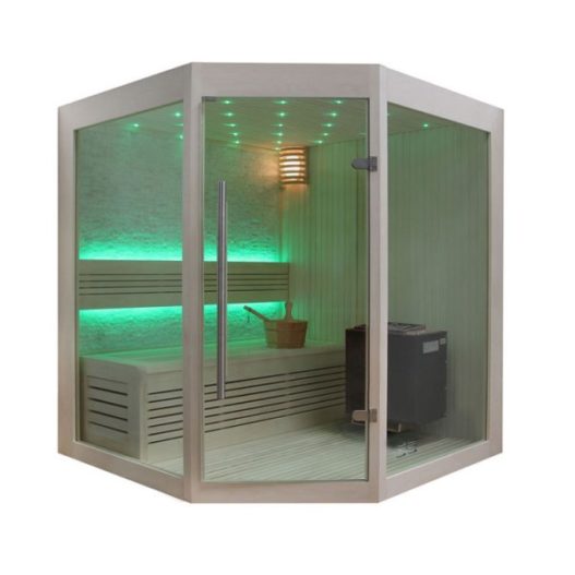 AWT Sauna B1219B populier 140x140 cm. 9 kW EOS BiO-Thermat