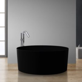 StoneArt vrijstaand bad BS-507 zwart 150x150 cm. mat