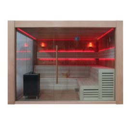 AWT Sauna B1416A red cedar 300x300 cm. 12 kW EOS BiO-Cubo